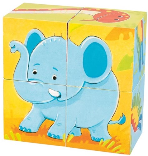 Goki wooden animal block puzzle - educational toy 4 pieces
