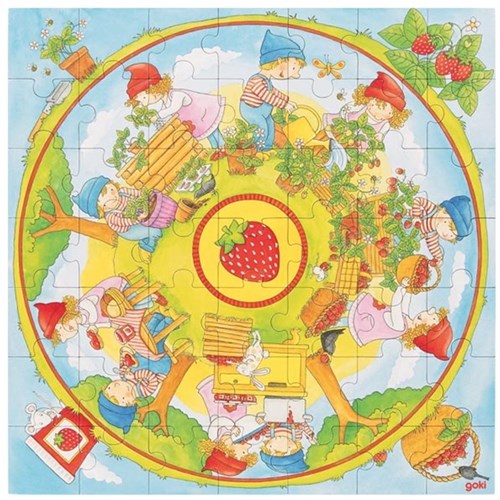 Goki XXL puzzle educational toy strawberry plants 49 pieces