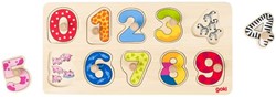 Goki wooden puzzle learn to count - educational toy for toddlers