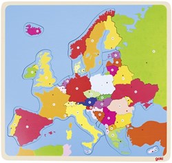 Goki wooden puzzle Europe educational toy geography
