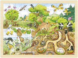 Goki wooden puzzle nature 96 pieces educational toy kids