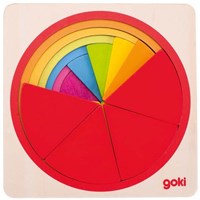 Goki wooden puzzle circle educational toy 21 pieces