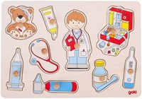 Goki wooden puzzle doctor - educational toy 9 pieces