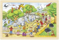 Goki wooden zoo puzzle - jigsaw 24 pieces FSC wood