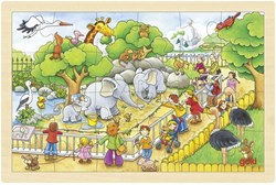 Goki wooden zoo puzzle - jigsaw 24 pieces FSC wood