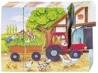 Goki wooden block puzzle farm seasons - educational toy 12 pieces