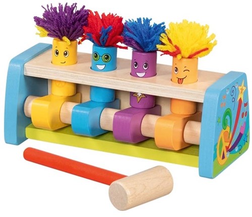 Goki wooden hammer bench Hippie Hopper colorful toy with jumping figures