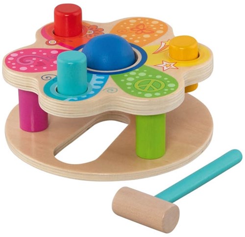 Goki wooden pounding bench toy - educational hammer game