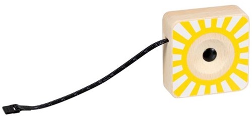 Goki wooden tape measure yellow toy - tape measure for children