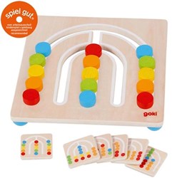 Goki wooden colour sorting board rainbow - educational toy for kids