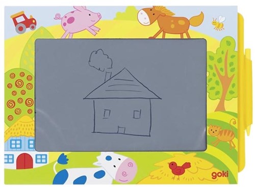 Goki magic drawing board cardboard farm 19x13cm toy