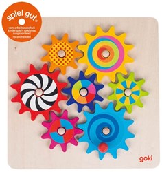Goki wooden gear puzzle educational toy 8-piece motor skills