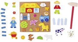 Goki Hammer Game Farm - Creative Wooden Toy Set