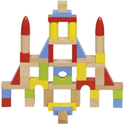 Goki wooden building blocks set in bag - 50 pieces - FSC toy