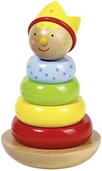 Goki stacking tower prince - wooden toy for toddlers, motor skills