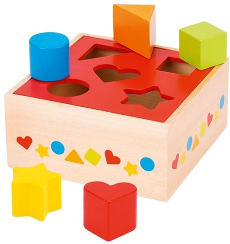 Goki wooden sorting box - educational toy learn shapes