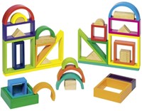 Goki wooden building blocks toy rainbow 38-piece FSC