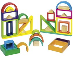 Goki wooden building blocks toy rainbow 38-piece FSC