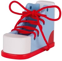 Goki learn to tie laces wooden shoe educational toy