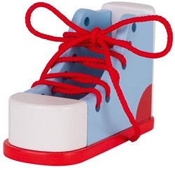 Goki learn to tie laces wooden shoe educational toy