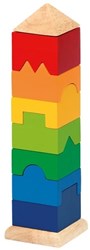 Goki wooden stacking tower educational toy colorful FSC
