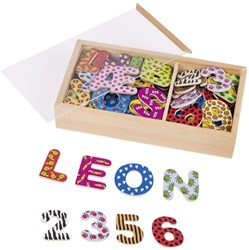 Goki Magnetic numbers and letters - educational toy set 88 pieces
