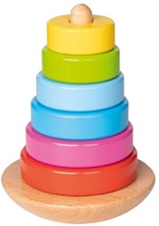 Goki wooden stacking tower toy colorful motor skills