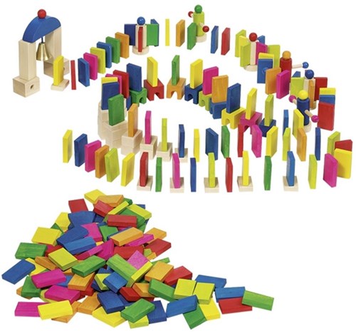 Goki wooden domino playset - domino rally - 247 piece toy