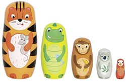 Goki Matryoshka Dolls wooden stacking toy animal design
