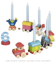Goki birthday train circus - colourful wooden train for parties