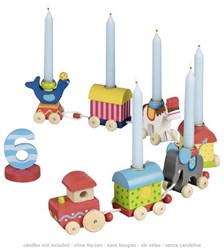 Goki birthday train circus - colourful wooden train for parties