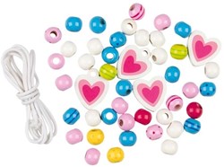 Goki wooden bead set - colourful creative toy for kids