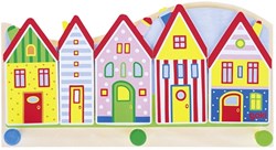 Goki coat rack - wooden wall coat rack city multicolor kids room