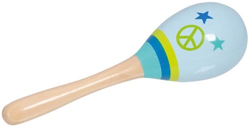 Goki wooden maracas - musical instrument Peace design for kids
