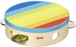 Goki wooden tambourine musical toy colorful