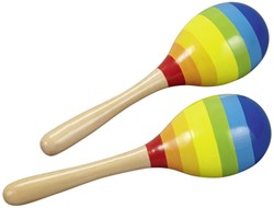 Goki wooden maracas musical instrument colorful toy 2 pieces