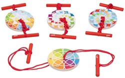 Goki wooden storm disc colorful toy wind sound