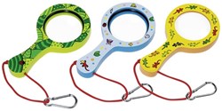 Goki Wooden magnifying glass for kids with carabiner