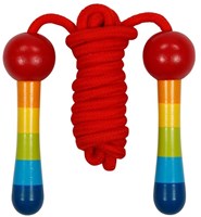 Goki wooden skipping rope rainbow - adjustable kids toy 200cm
