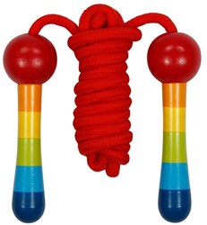 Goki wooden skipping rope rainbow - adjustable kids toy 200cm