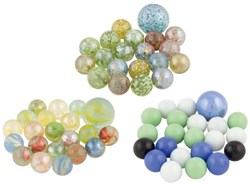 Goki glass marbles play set 21-piece colorful children's toy