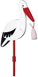 Goki garden decoration stork with baby cloth wooden gift