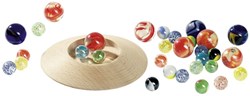 Goki wooden marble game marble pot with 31 marbles classic toy