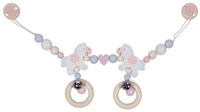 Goki wooden pram chain horses with clips - baby toy