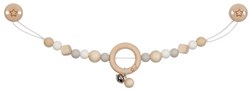 Goki wooden pram chain star grey with clips - baby toy
