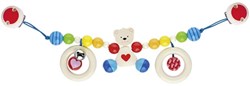 Goki stroller chain - heart bear baby toy accessory