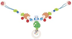 Goki pram chain baby accessory hedgehog and owl multicolor