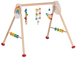 Goki baby gym wooden play arch rainbow - sensory toy