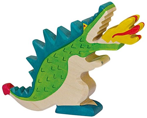 Holztiger wooden dragon green - play figure for imaginative play