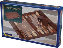 Philos backgammon game large faux leather - Polyegos classic board game